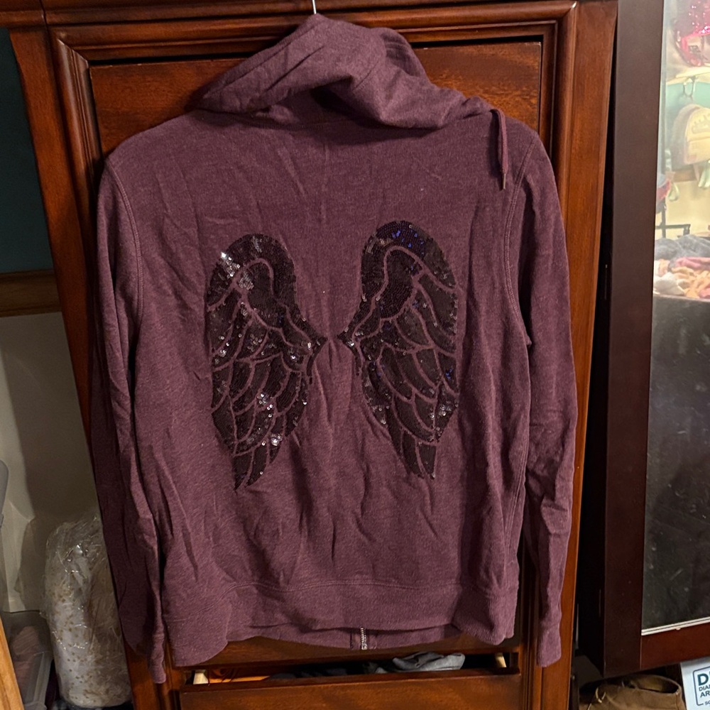 EUC Victoria’s Secret Bling Angel Wing Full Zip Hoodie